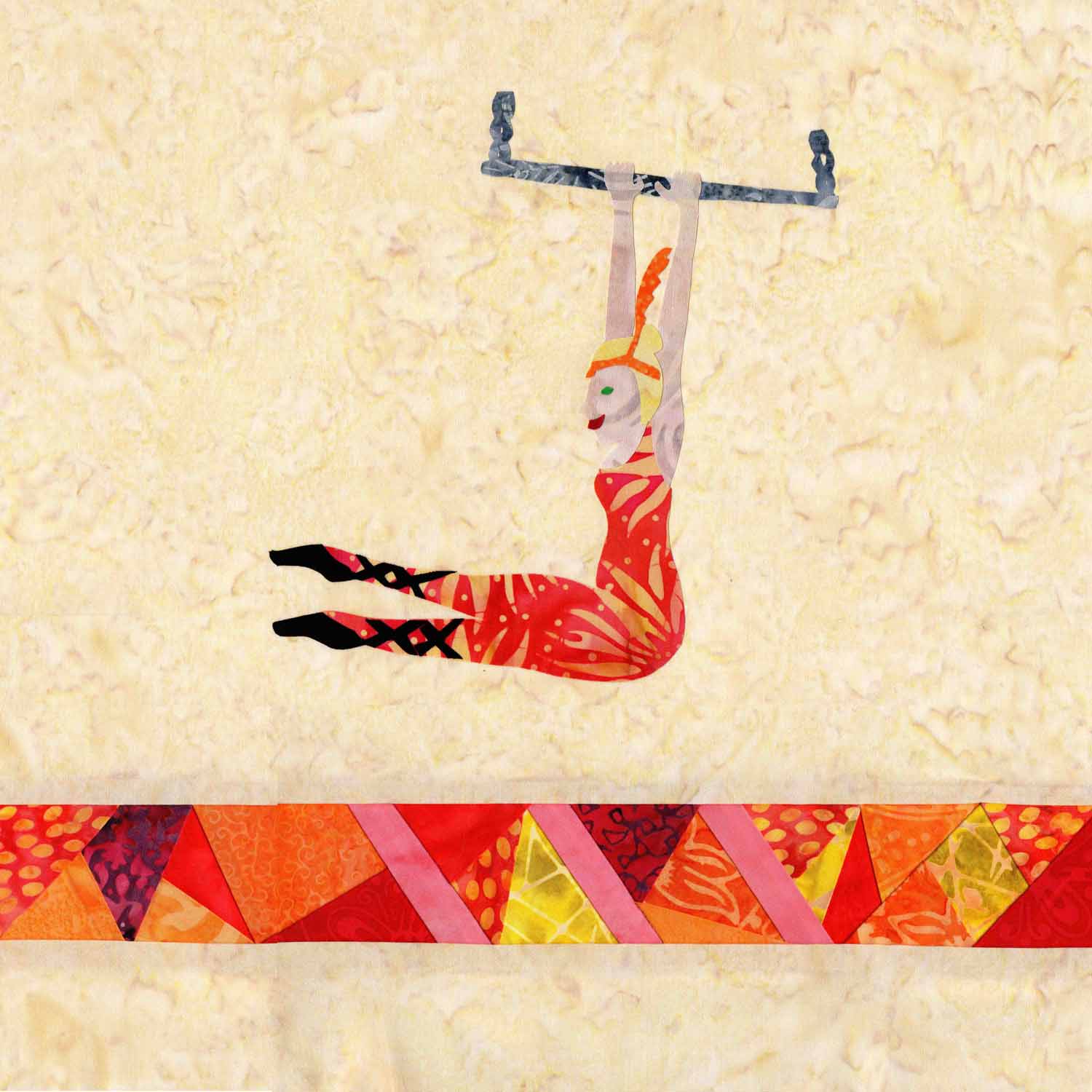 Trapeze Artist with Stained Glass Quilt Pattern Download - Raspberry Lane Crafts