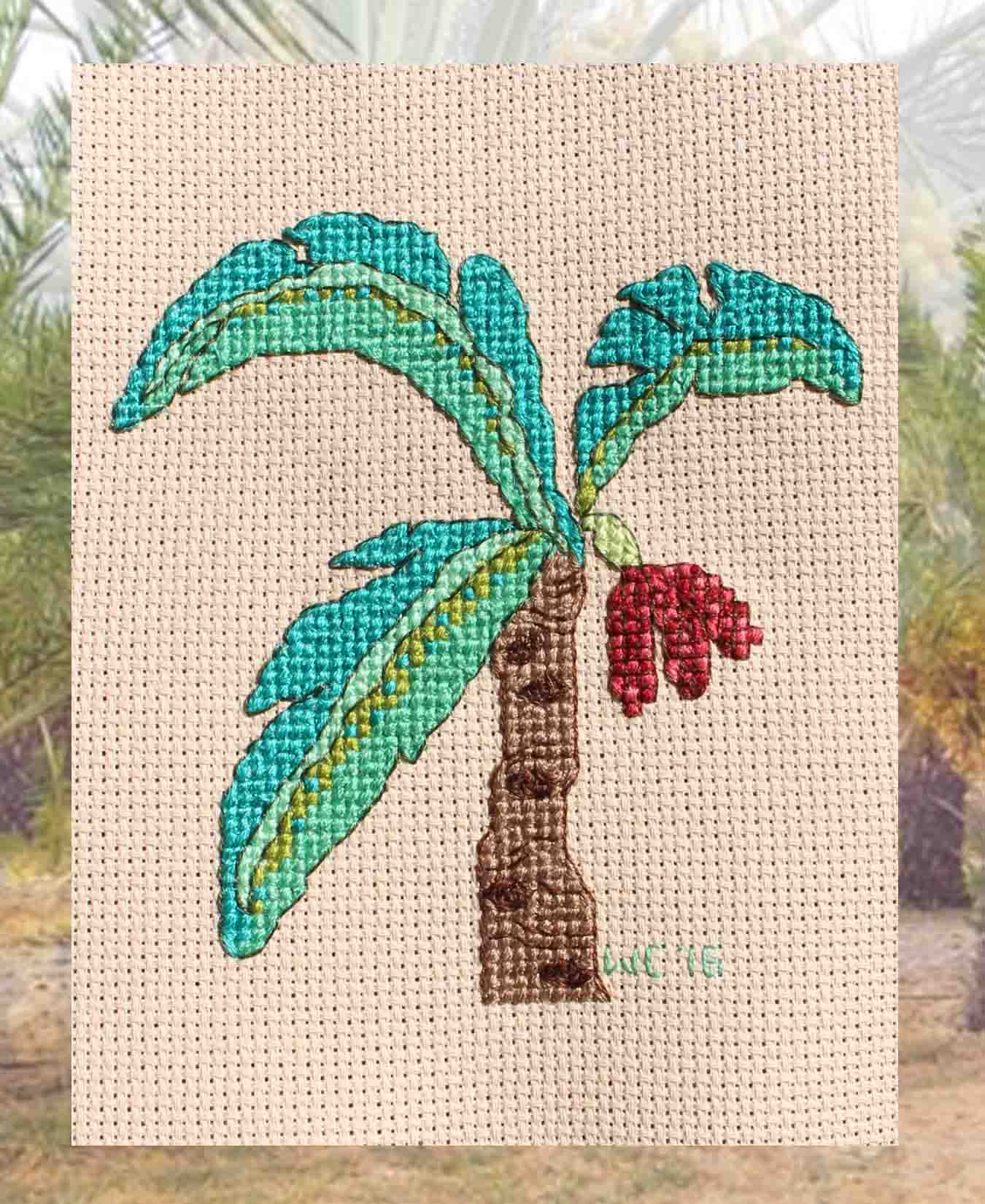 Tropical Palm Tree Cross Stitch Pattern Download - Raspberry Lane Crafts