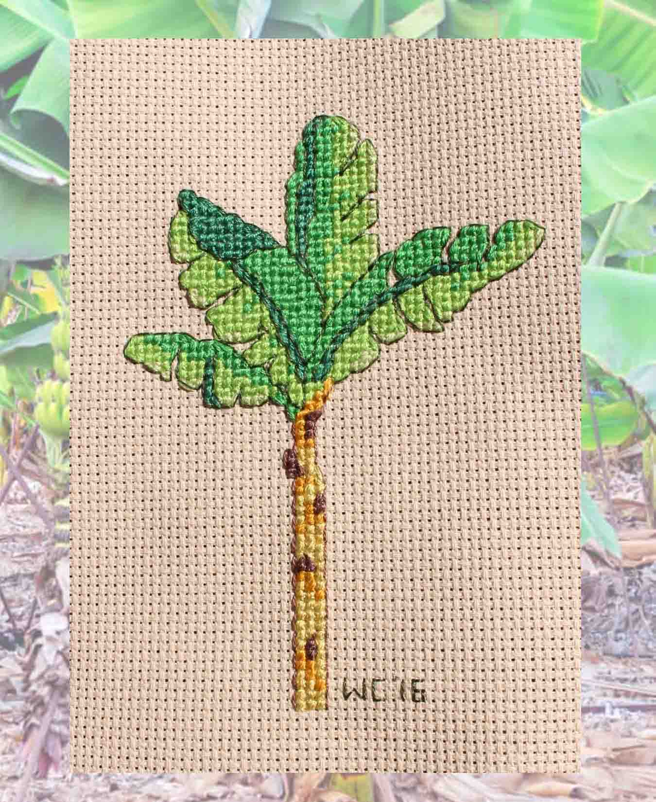 Tropical Palm Tree Cross Stitch Pattern Download - Raspberry Lane Crafts