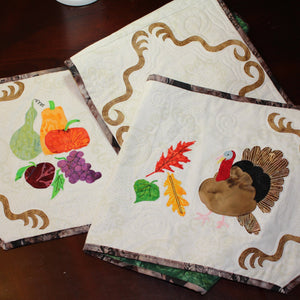 Turkey and Apples Table Runner Quilt Pattern Download - Raspberry Lane Crafts