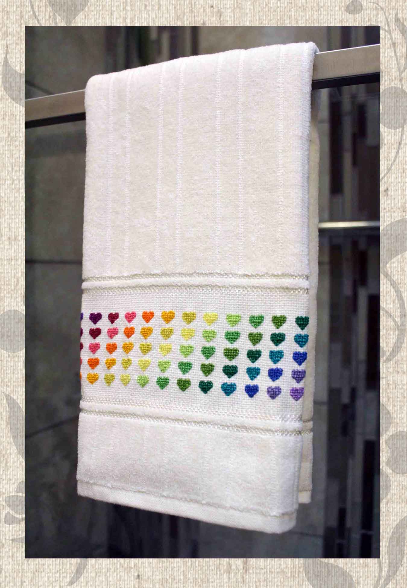 Valentine Towels Cross Stitch Pattern Download - Raspberry Lane Crafts