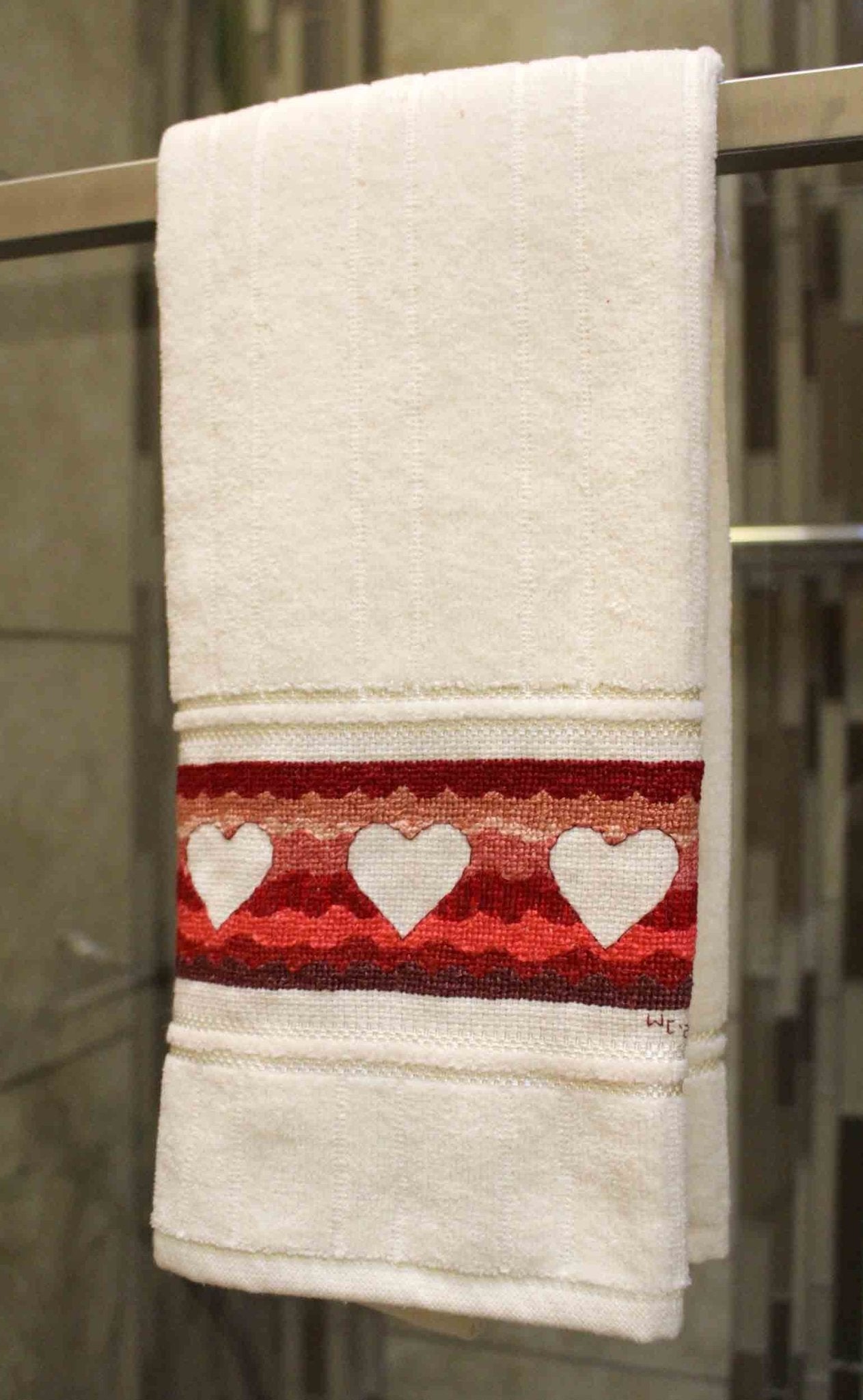 Valentine Towels Cross Stitch Pattern Download - Raspberry Lane Crafts