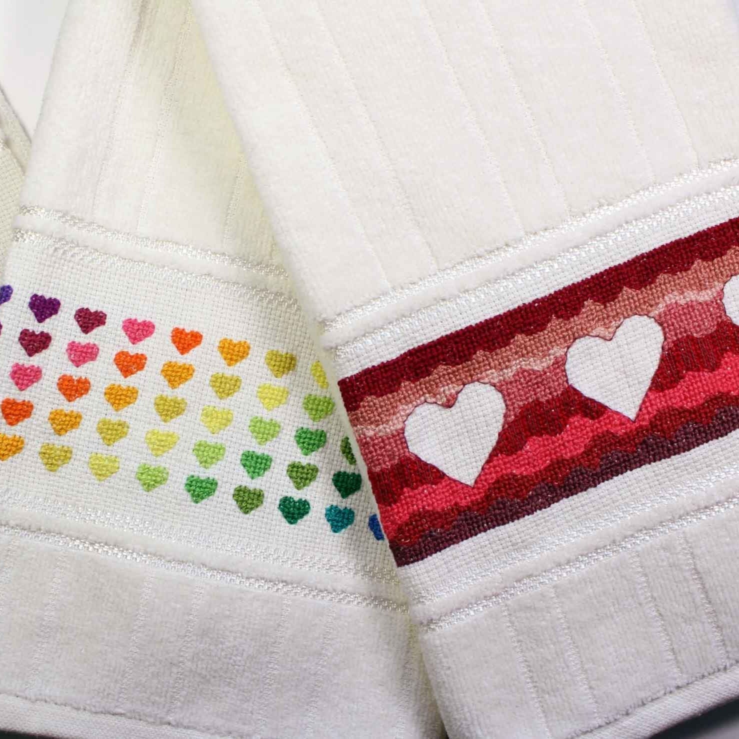 Valentine Towels Cross Stitch Pattern Download - Raspberry Lane Crafts