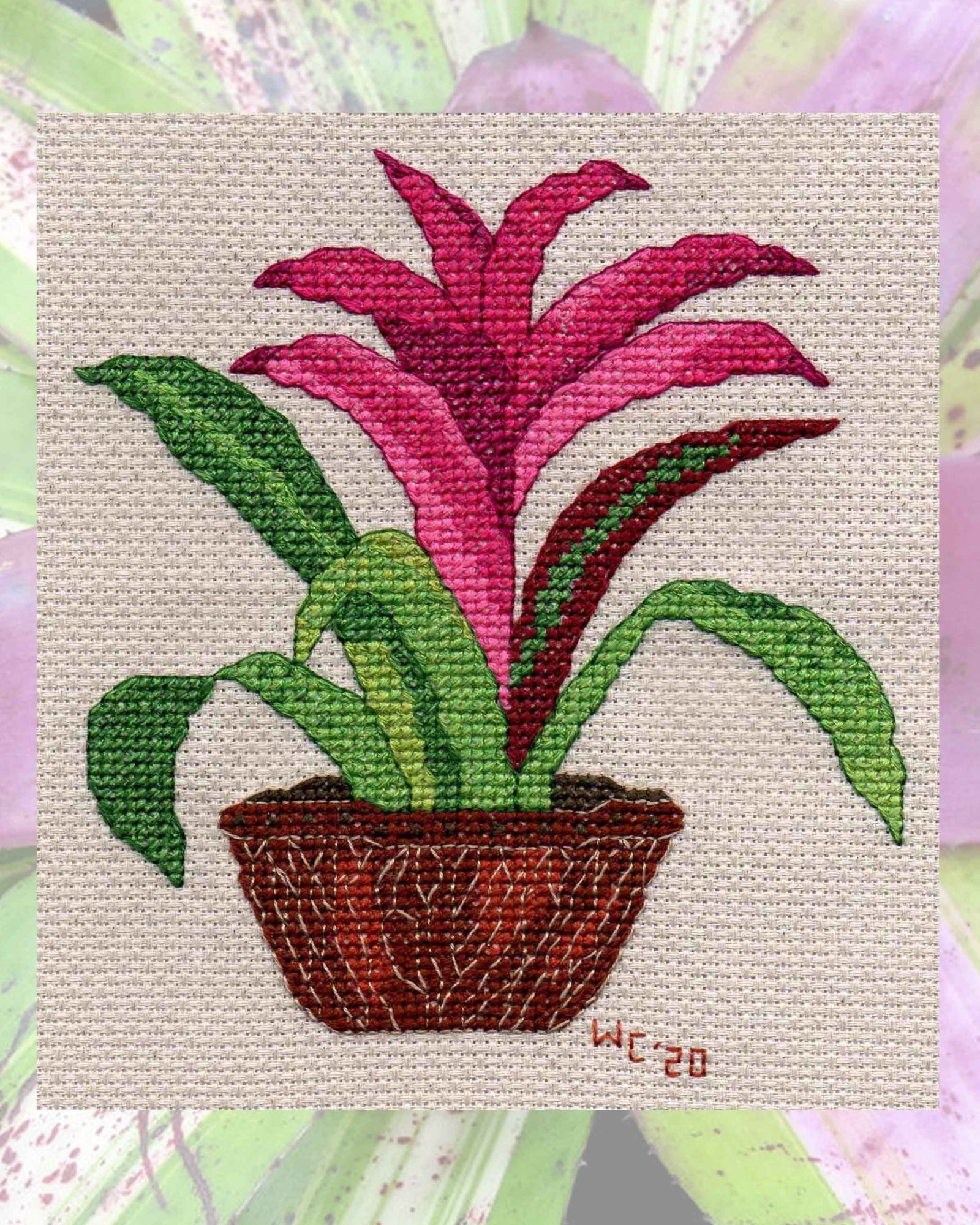 Voodoo Doll Bromeliad Cross Stitch Pattern Download - Raspberry Lane Crafts