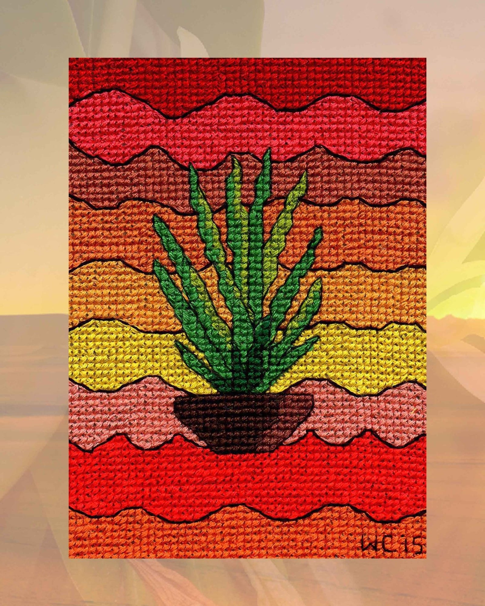 Yucca Pot Cross Stitch Pattern Download - Raspberry Lane Crafts