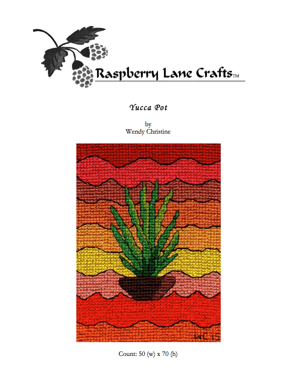 Yucca Pot Cross Stitch Pattern Download - Raspberry Lane Crafts